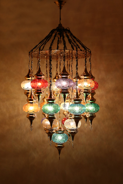 21in1 No.3 Size Ottoman Design Laser Antique Chandelier